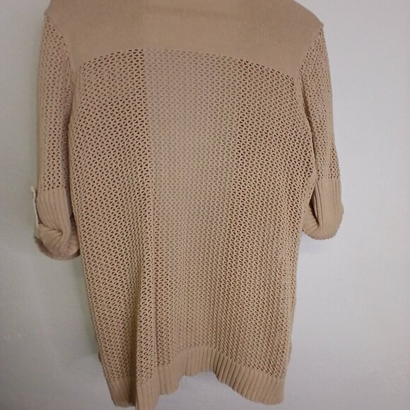 UEC Jaclyn Smith Tan Knit Cardigan with pockets size medium - Picture 2 of 8